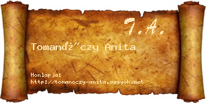 Tomanóczy Anita névjegykártya