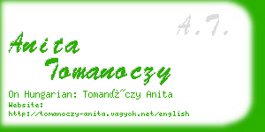 anita tomanoczy business card